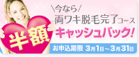 両ワキ脱毛完了コース
