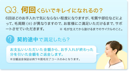 Q3.何回くらいでキレイになれる？