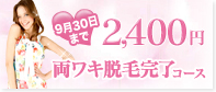 両ワキ脱毛完了コース