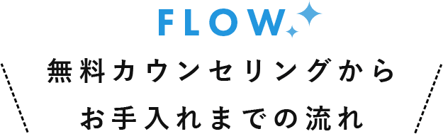 FLOW 無料カウンセリングからお手入れまでの流れ